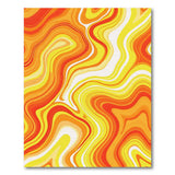 Fiery Orange Wavy Abstract Area Rug