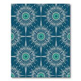 Navy Starburst Teal Center Geometric Rug