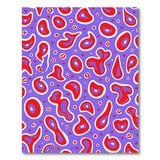 Vibrant Purple Red Abstract Blob Area Rug