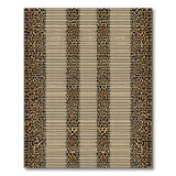 Leopard Print Textured Stripe Area Rug