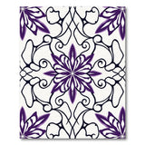 Floral Vintage Purple Floral Swirl Area Rug