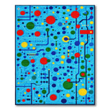 Multi-Color Circuit Board Geometric Area Rug