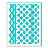 Teal Star Diamond Geometric Area Rug