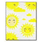 Cheerful Cartoon Sun and Cloud Kids Rug