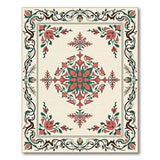 Multi-color and Patterns Ornate Red Floral Medallion Persian Rug