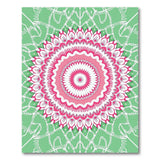 Mint Green Pink Mandala Boho Area Rug