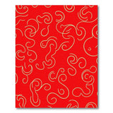 Bold Red Area Rug with Golden Rope Swirls