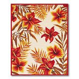 Vibrant Hibiscus Floral Coastal Area Rug