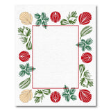 Coastal Frond Shell Red Border Area Rug