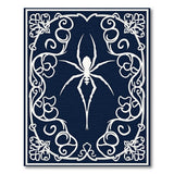 Ornate Navy Spider Silhouette Area Rug