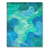 Blue and Teal Abstract Area Teal Blue Abstract Wave Area Rug