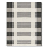 Modern Black White Plaid Check Area Rug