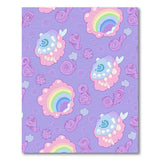 Whimsical Purple Rainbow Fish Cartoon Area Rug