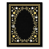 Starry Vine Border Black Area Rug