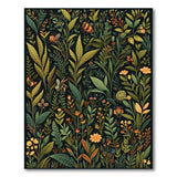 Lush Green Botanical Insect Garden Rug
