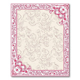 Pink Ornate Pink Ornate Floral Border Area Rug