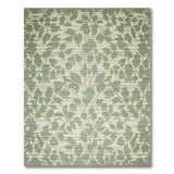 Green Leaf Floral Textured Area Rug