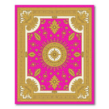 Pink Gold Ornate Medallion Area Rug