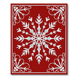 Red Red Snowflake Ornate Area Rug