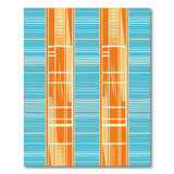 Modern Geometric Striped Area Rug in Blue Teal Orange