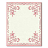 Pink Ornate Bird Leaf Border Area Rug