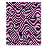 Wavy Pink Black Abstract Area Rug
