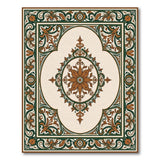 Ornate Ivory Persian Floral Medallion Rug