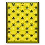Vivid Yellow Rug with Black Geometric Tribal Motifs