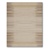 Beige and Neutral Beige Woven Geometric Stripe Area Rug