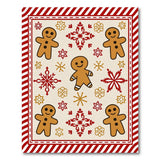 ODIKA Festive Gingerbread Man Washable Christmas Area Rug - Low Pile Holiday Decor, Non-Slip & Pet Friendly