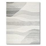 Grey Abstract Wave Geometric Area Rug