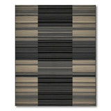 Bold Black White Striped Geometric Area Rug