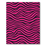Bold Pink Black Wavy Stripe Area Rug
