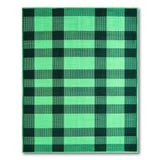 Vibrant Green Black Checkered Area Rug