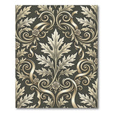 Ornate Grey Rose Leaf Vintage Area Rug