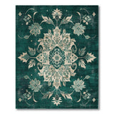Floral Vintage Green Emerald Green Floral Vintage Area Rug