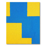 Vibrant Blue Yellow Geometric Block Area Rug