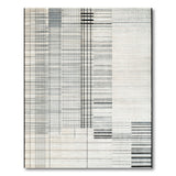 Modern Grey Grid Line Area Rug