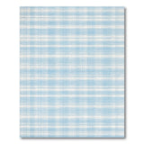 Faded Light Blue Gingham Check Distressed Area Rug