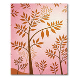 Blush Pink Autumn Tree Silhouette Area Rug