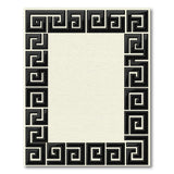 Black and White Black Greek Key Border Area Rug