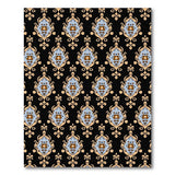 Multi-color and Patterns Elegant Black Damask Floral Area Rug