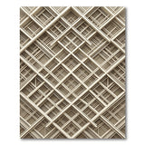 Beige 3D Geometric Lattice Area Rug