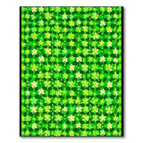 Kids Cartoon Green Lucky Shamrock Green Area Rug