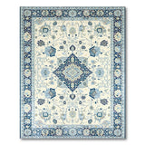 Ivory Navy Blue Persian Floral Rug