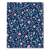 Navy Pink Floral Area Rug