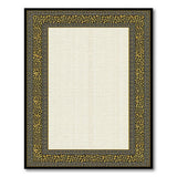 Golden Leopard Border Beige Area Rug
