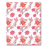 Pink Floral Branch Pattern Area Rug