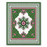 Green and Pink Persian Floral Medallion Rug