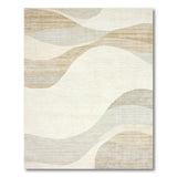 Serene Beige Wave Abstract Area Rug